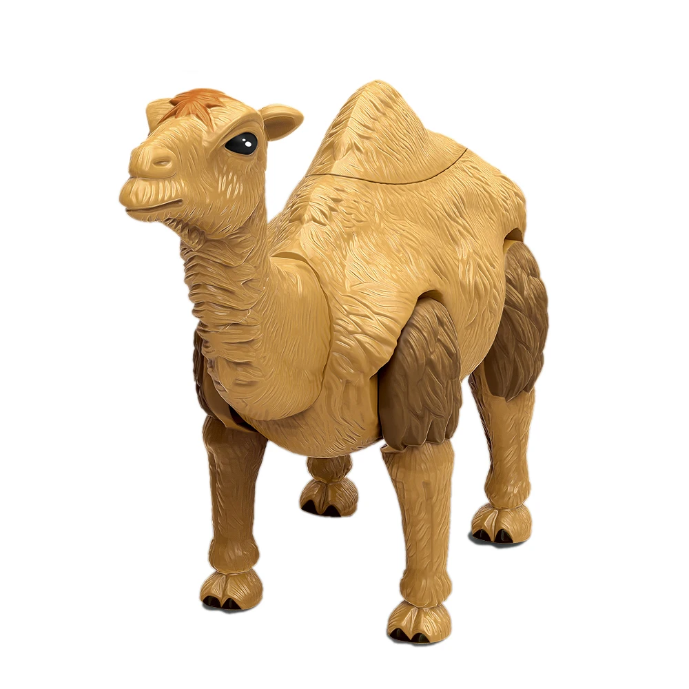 Battery operated plastic walking wild animal model electric toy camel with light and sound