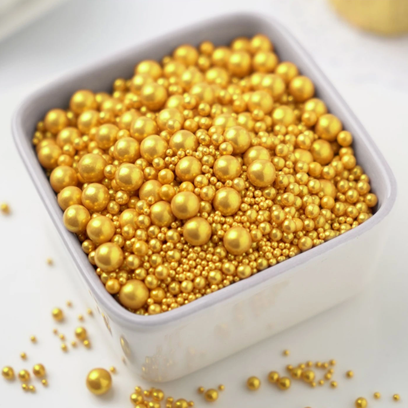 Multiple sizes gold sprinkles metallic sprinkles gold sugar pearls for cake decor