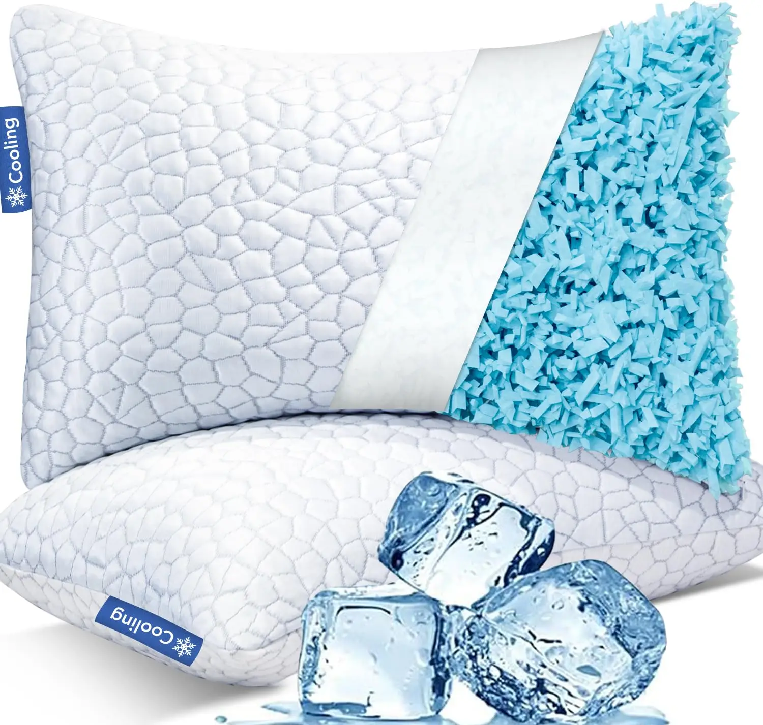 Almohadas para dormir standard queen size bamboo cooling pillowcase neck pillow ergonomic gel shredded memory foam bed pillow