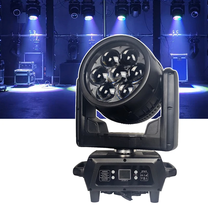 ZY Outdoor Waterproof 7x60W RGBW 12x3W 3In1 RGB LED Tungsten IP65 Bee Eye Moving Head Light Stage Backlight Beam Effect 3W/60W