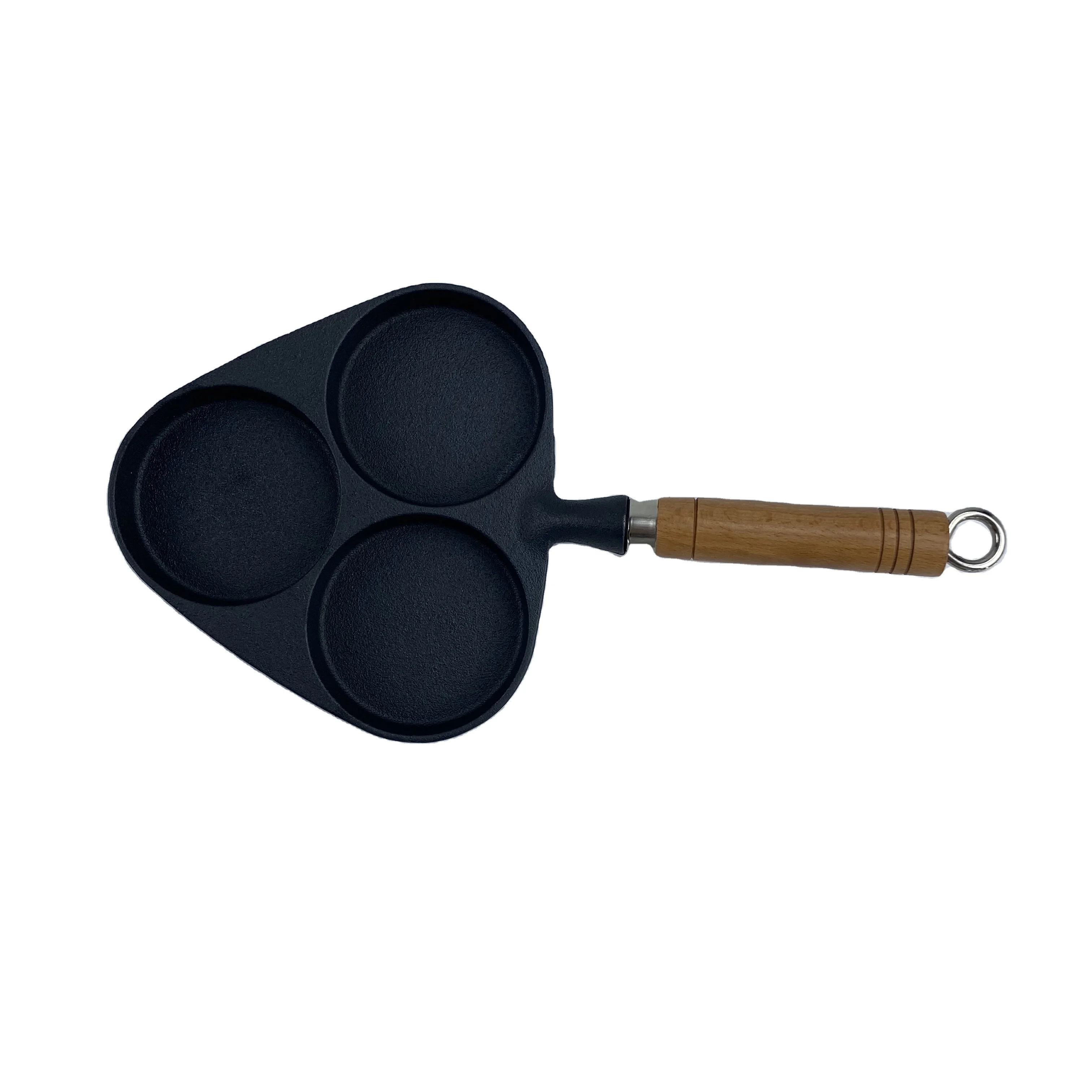 Skillet Pre Seasoned Stove Oven Fry Pans Cookware Set 3 holes Cast Iron Mini Space Black  Duty Gifts Box