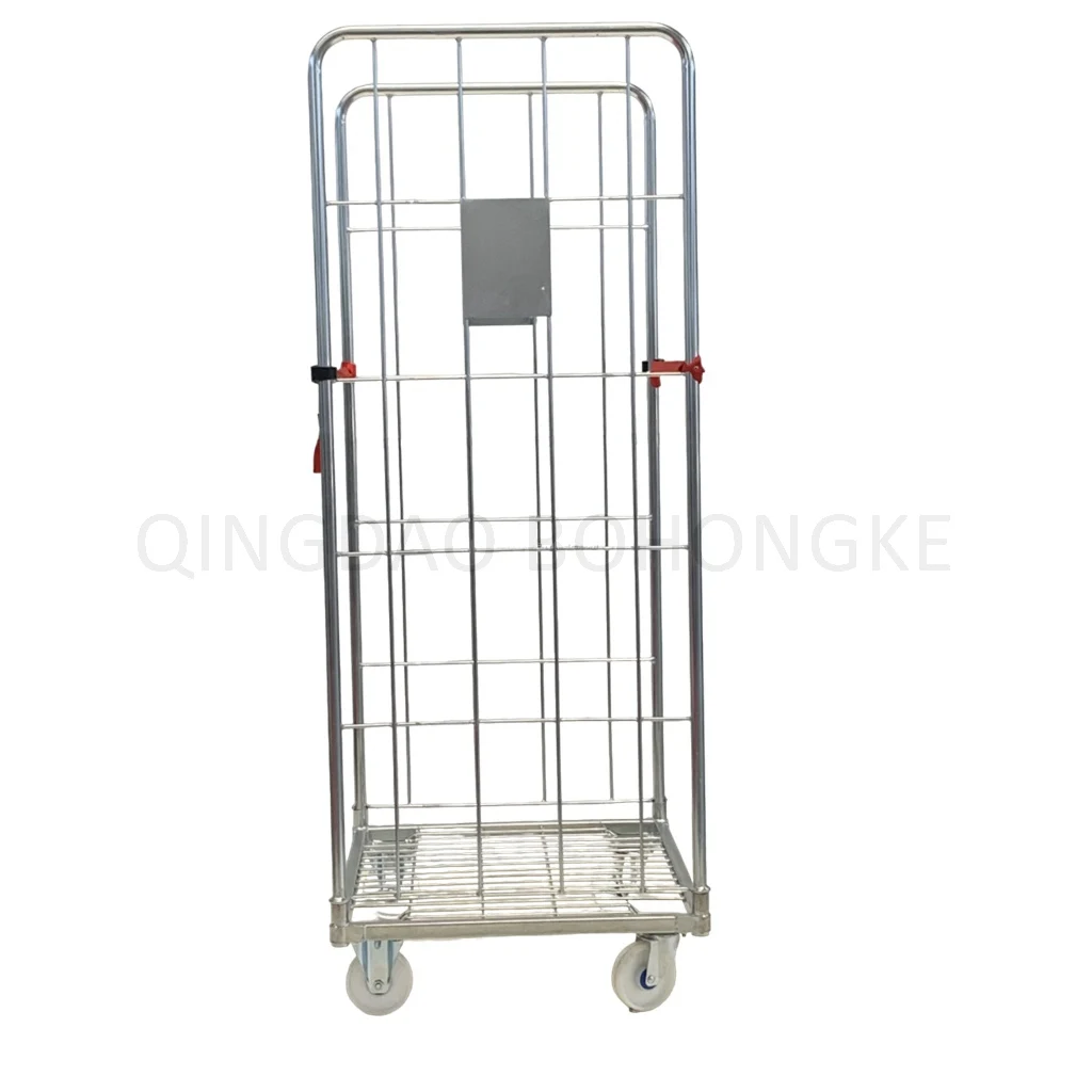 BHK109 Medium duty Workshop Use Steel Collapsible Stacking Storage Roll Cage Container trolly
