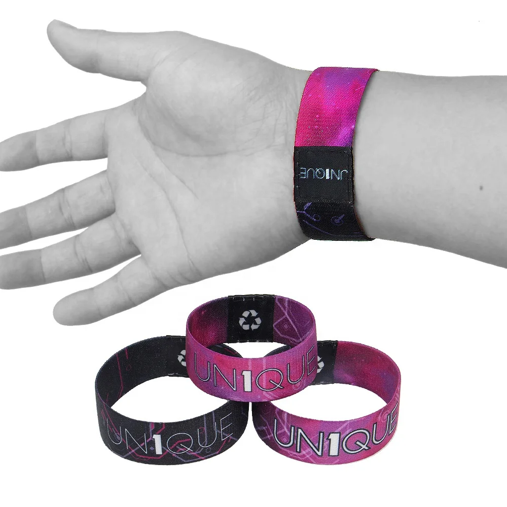 
2021 customize logo EXPO fabric bracelet elastic wristband for promotional 