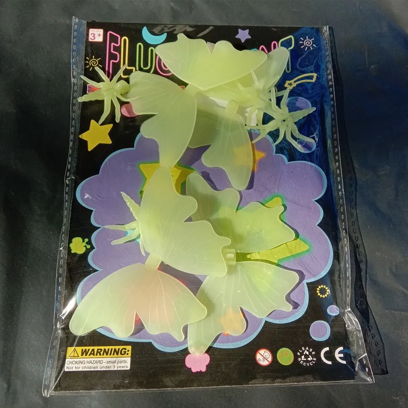 10 sets Fluorescent butterfly patch fluorescent children room wallpaper fluorescent butterfly wall paste