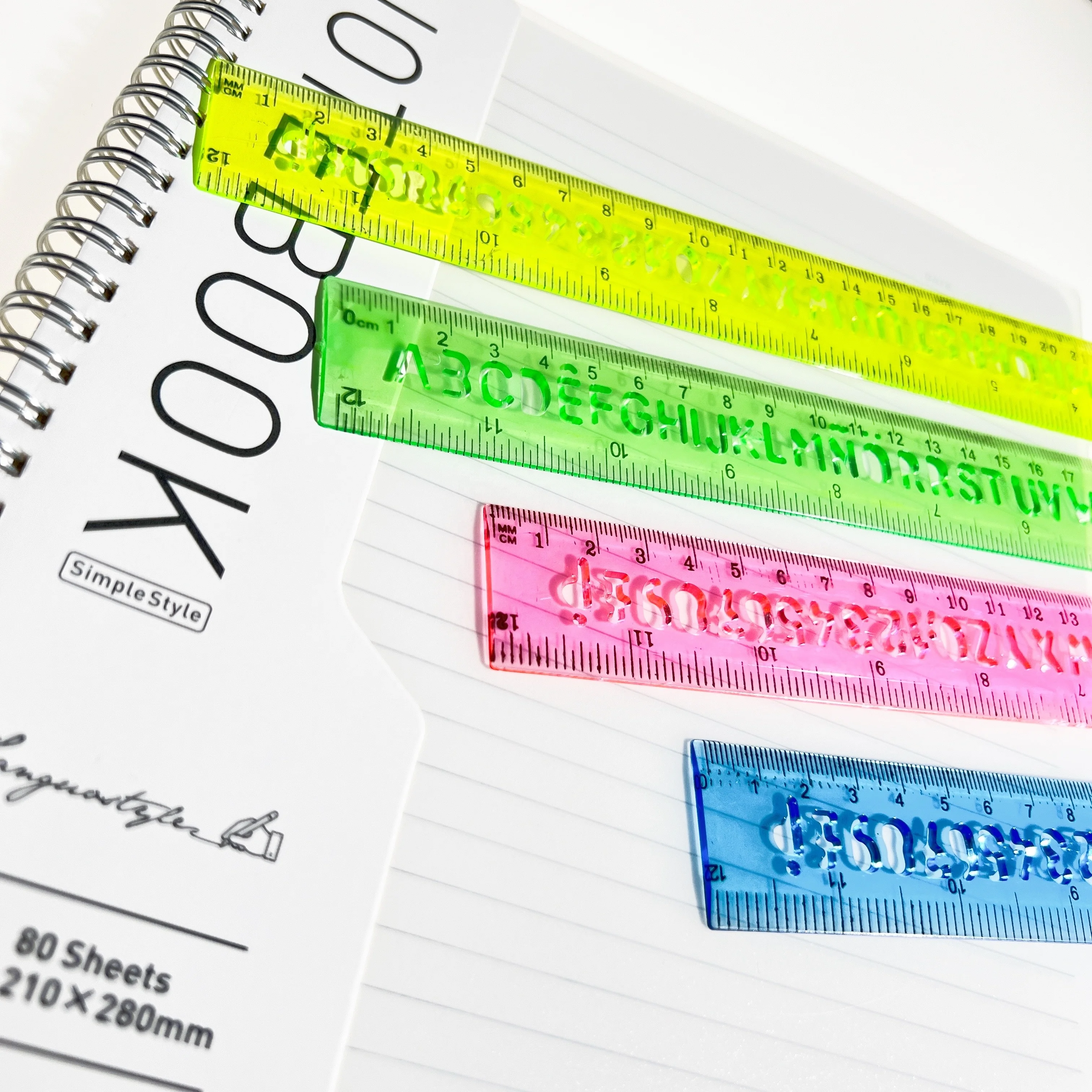 Wholesale cheap 30cm ruler plastic  straight rulers scale ruler set for office school