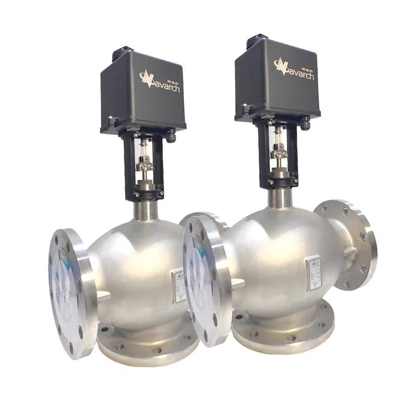 DN50 Stainless steel motorized regulator valve flange flow proportional control valve RS485 AC24V pid control valve