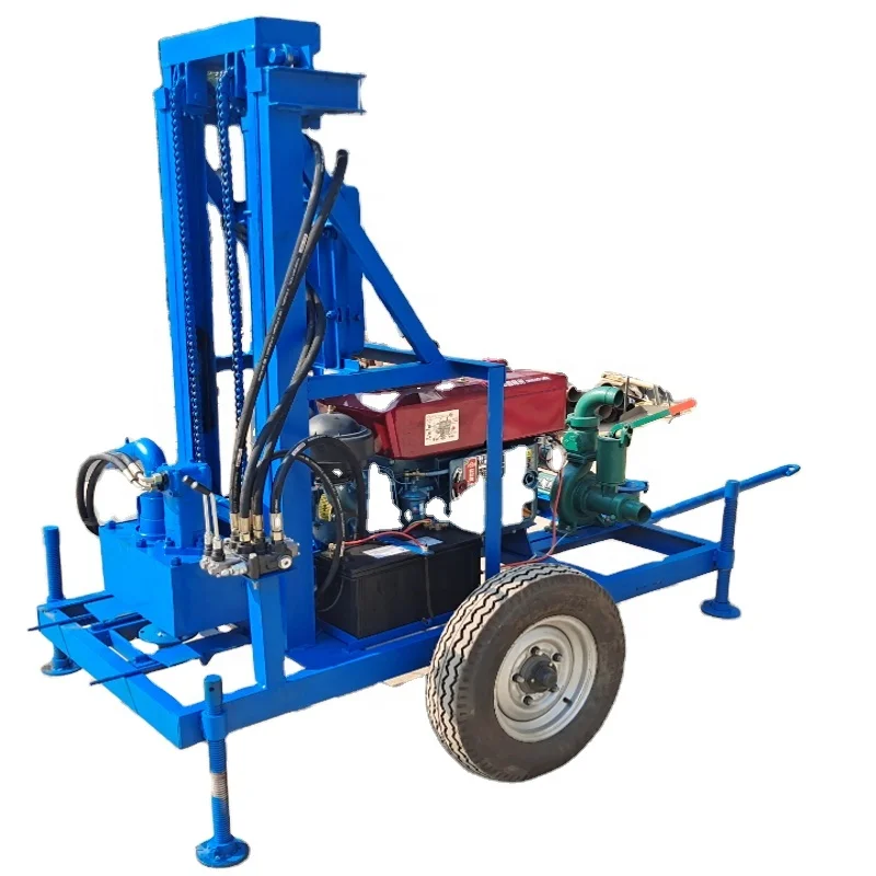 
Farmland Irrigation Portable Traction 100m Hydraulic Core Drilling Diesel Drilling Rig 