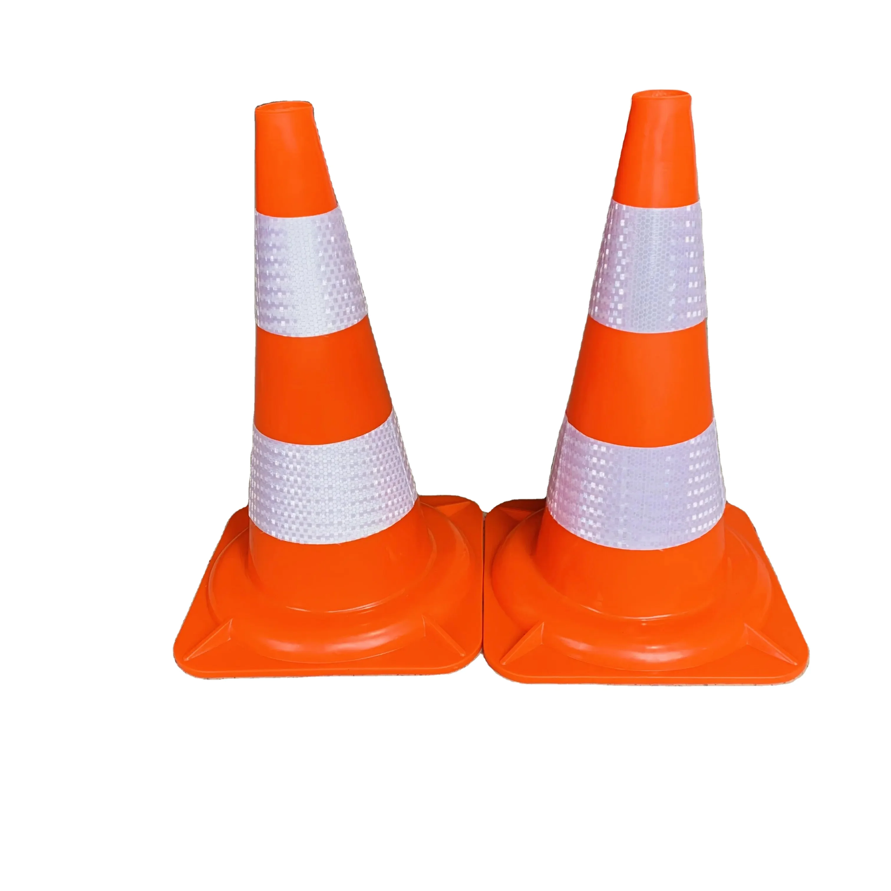 Hot Selling PVC Traffic Cones with Reflective Tape Flexible Roadway Safety Cones for Caution & Traffic Awareness