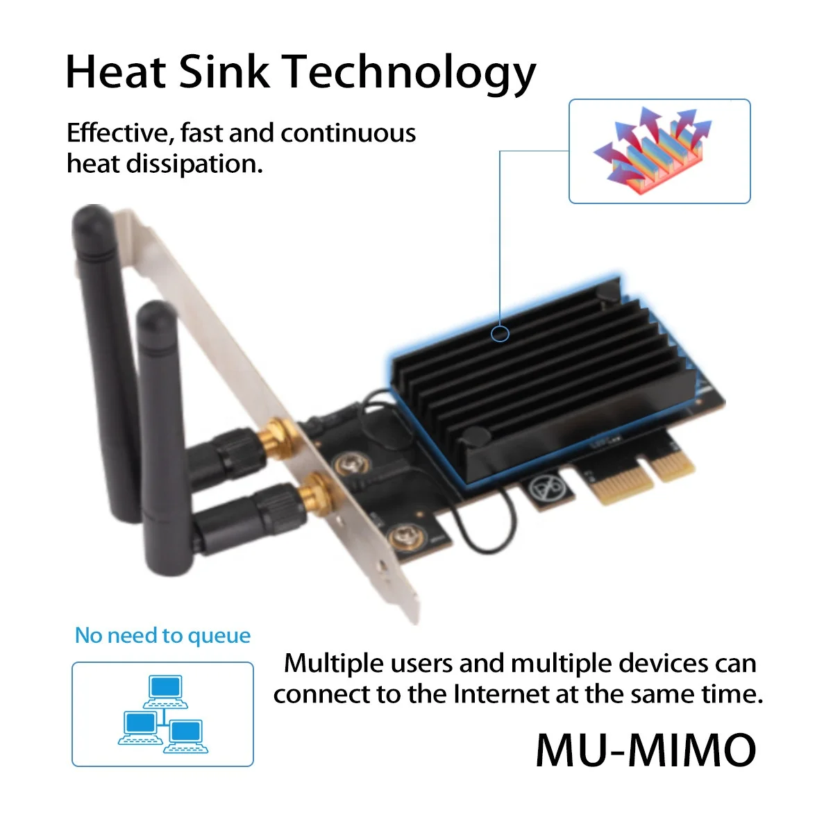  AX200 high speed 3000Mbps WiFi6 pcie wireless card 2.4GHZ/5GHZ adapter wifi
