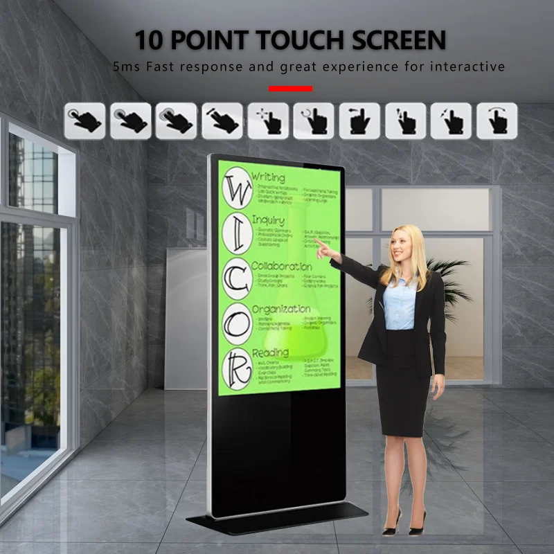 Tablet PC Window Android Indoor Wall Mounted Display Screen lcd Flat Screen TV For Advertising Restaurant Digital Menu Signage