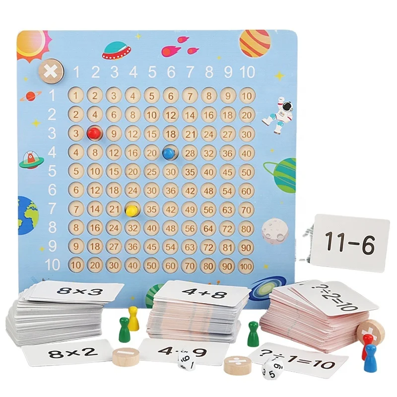 Mathematics Teaching Aids Addition Subtraction Multiplication Division Math Study Toy Early Education Wooden Board Game