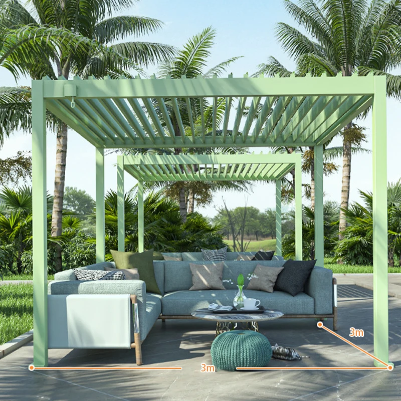Manufacture Metal Canopy Louver Gazebo Bioclimatic Louvered Aluminum Sun Shade Pergola 5x5 Garden Shed