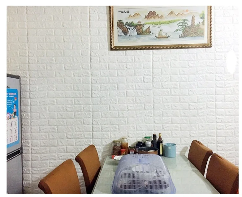 DIY  PE-foam wall peel and sticker Foaming Sheet Design 3 D Washable Wallcovering