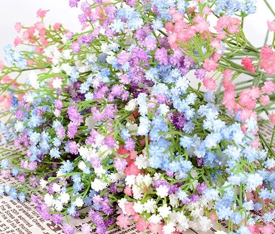 Manufacturer High Quality Colorful Gypsophila Bouquet White Artificial Tree Artificial Flower For Home Party Weeding Decor