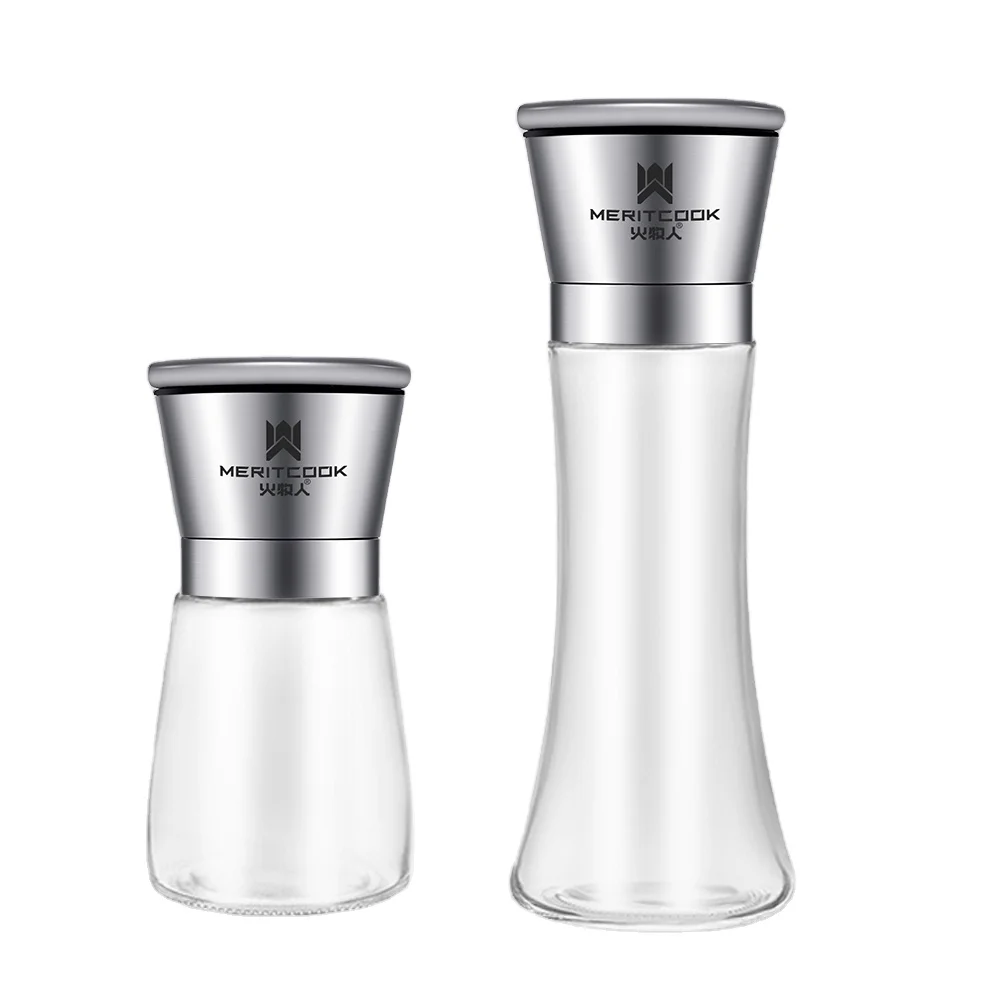 
Premium 180ml Grinder with SS304 Cover Ceramic Core Lead Free Glass Adjustable Salt Pepper Spice Shaker Mill Bottle 