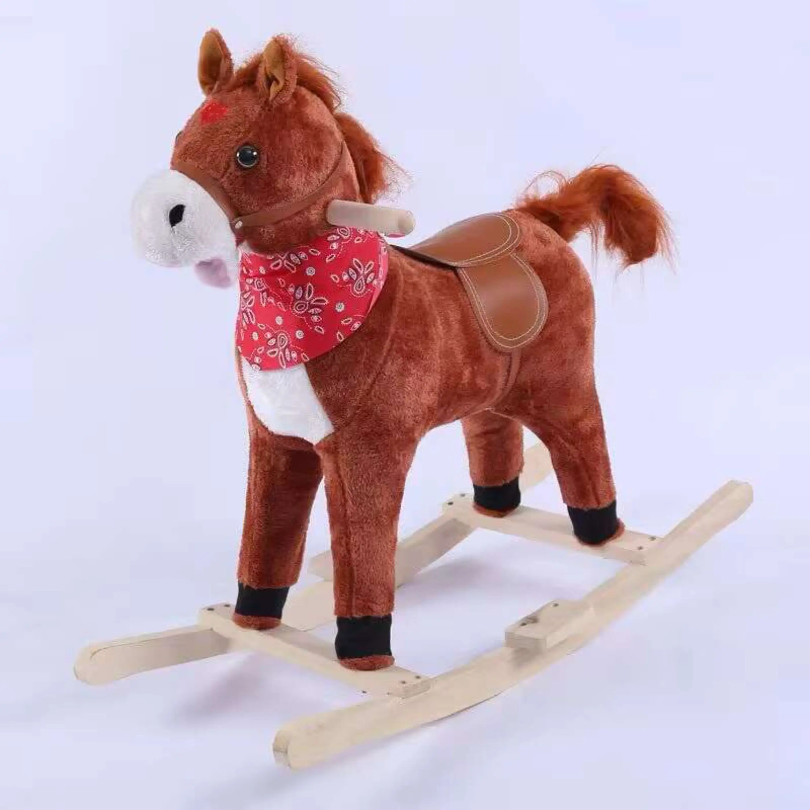 CE Certified Cheapest Plush Rocking Horse for kids