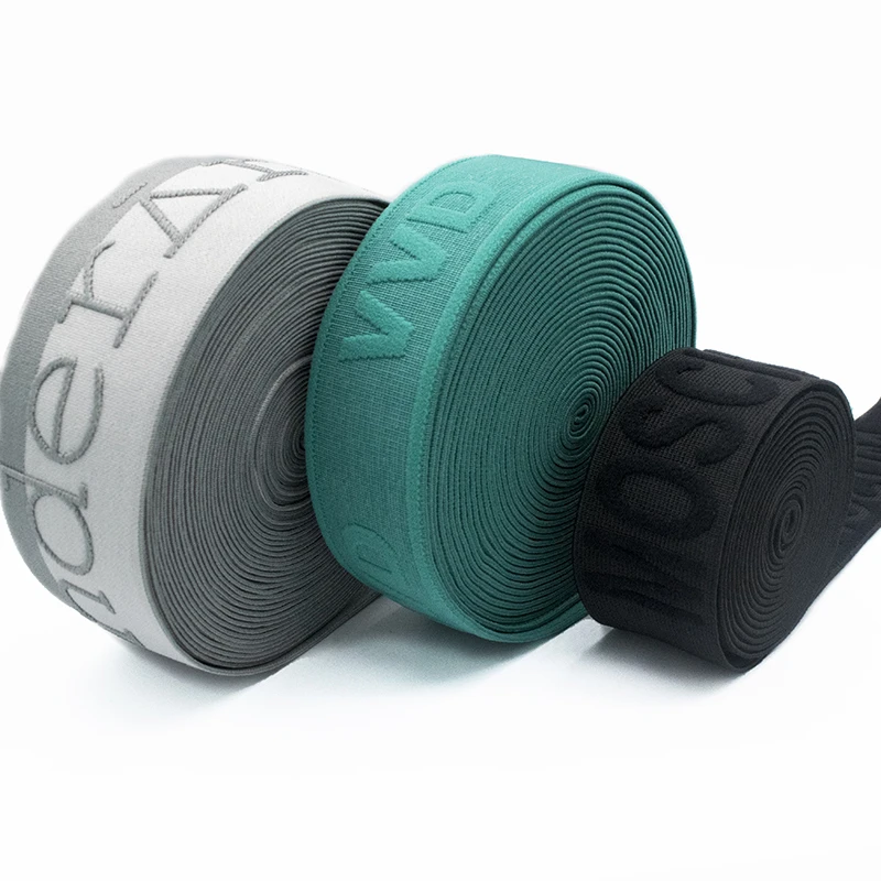 China Wholesale Printed Elastic Waistband Recyclable Strap Knitted Polyester Nylon Printed Jacquard Elastic Webbing Roll Belt