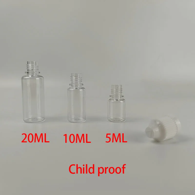 Wholesale Recyclable 10 20 30 50 ml PET Squeeze Dropper Bottle With Child proof Cap Plastic Oil Bottle