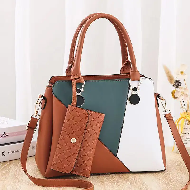 New design fashion classic wholesale hot sale big capacity ladies pu leather shoulder bags set women tote handbags purses
