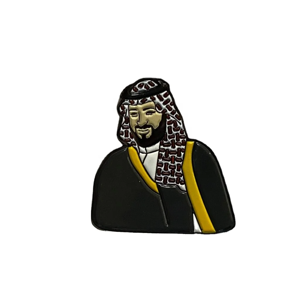 Wholesales Custom Ksa MBS Saudi National Flag Emblem Pin King Prince&crown Prince brooch pin Badge