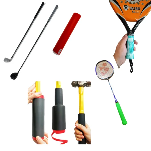 replacement silicone rubber cold shrink handle grip tube for tennis padel badminton billiard stick  sport racket hammer