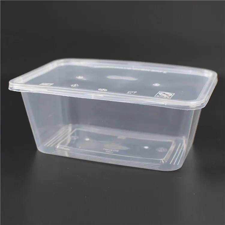 SM6-1104 1000ML Disposable Plastic Rectangular Oven Safe Food Containers Packaging Box Microwave Lunch Box