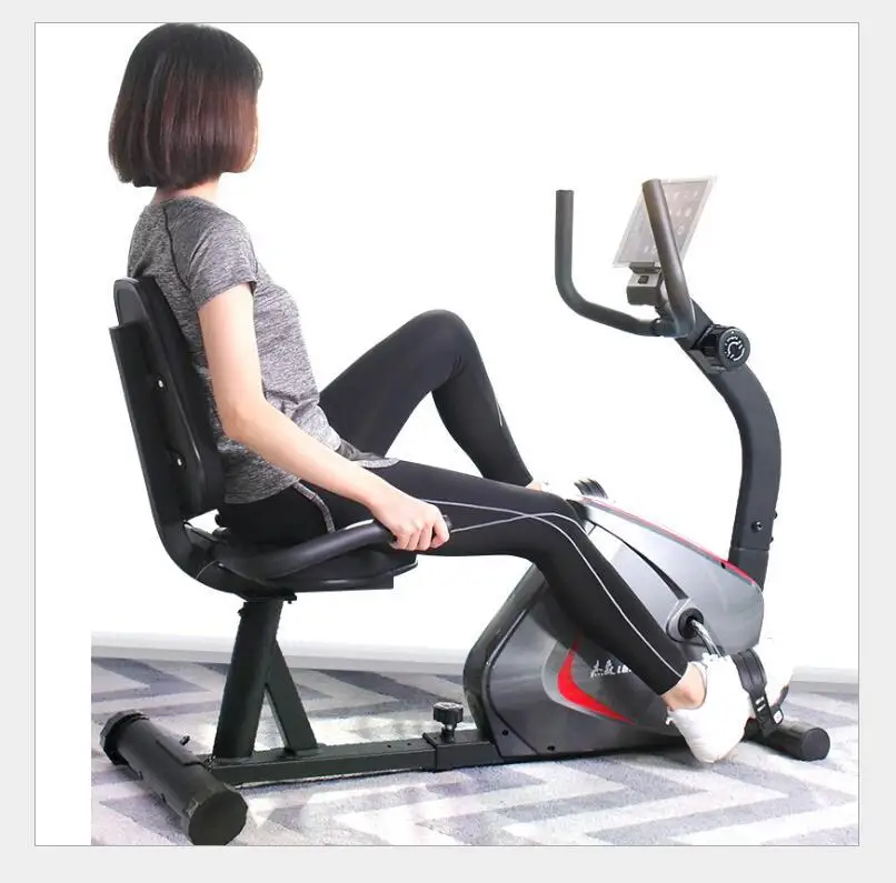 Fitness Magnetic Recumbent Exercise Bike Pulse Rate Monitoring Home Spinning Gym Equipment Indoor