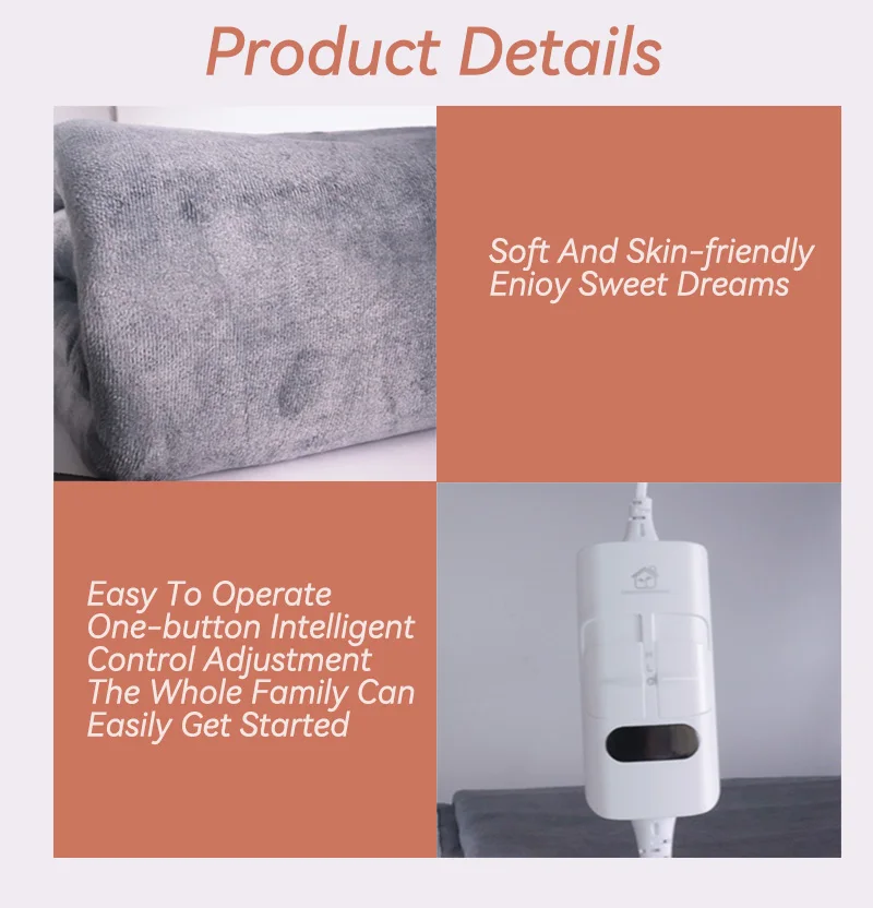 Оптовая продажа дешевое теплое электрическое одеяло с подогревом для зимы британская вилка большого размера домашнее без рисунка