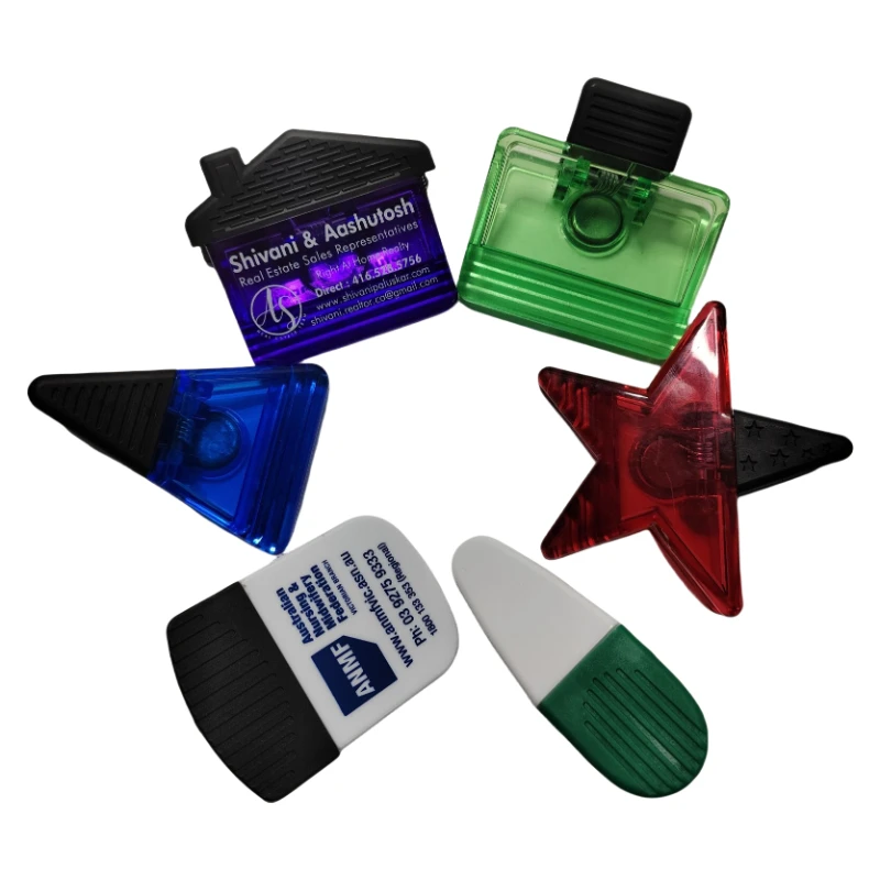 Hot Sale Tooth Shaped Star Shaped Alligator Clip On Magnet Fridge Magnetic Memo Note Clips Magnetic Refrigerator Clip With Logo