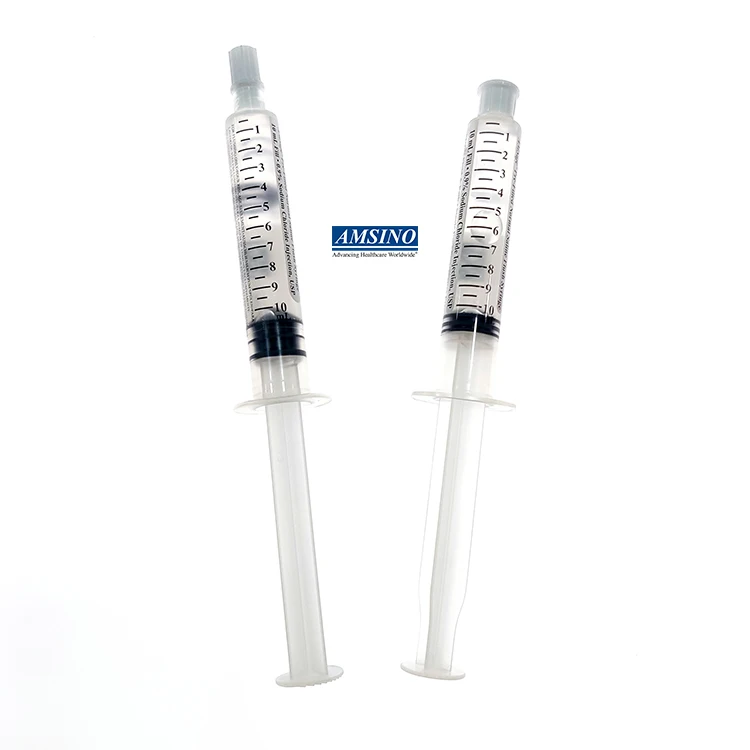 Amsafe Disposable prefilled syringe Medical 3ml/5ml/10ml/20ml 0.9% Normal Nacl Saline Pre-Filled IV Flush Syringe