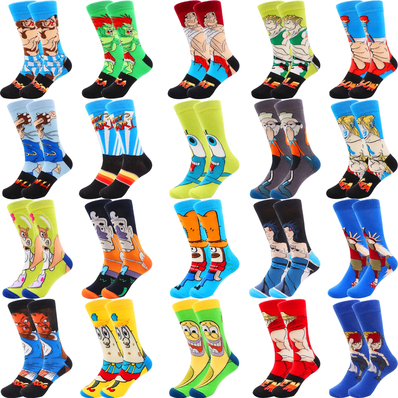 Dropshipping Spider Iron Bat Man Marvel Superhero Comics Socks Wholesale Novelty Character Anime Cartoon Crew Socks