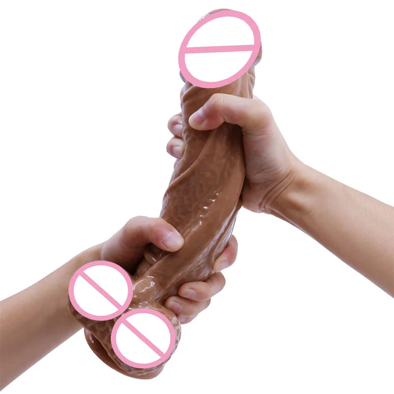 28cm Medical Silicone Artificial Penis Huge Realistic Mushroom Head Horse Dildos for Women