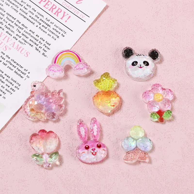 Handmade DIY Butterfly Glue Jewelry Materials Resin Accessories with High Transparency Shiny White Swan Cartoon-Style Art Craft