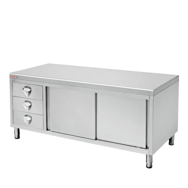 Hotel Restaurant used stainless steel dustbin metal trash can cabinet for sale Fast Food Waste Trash Bin Cabinet Supplier