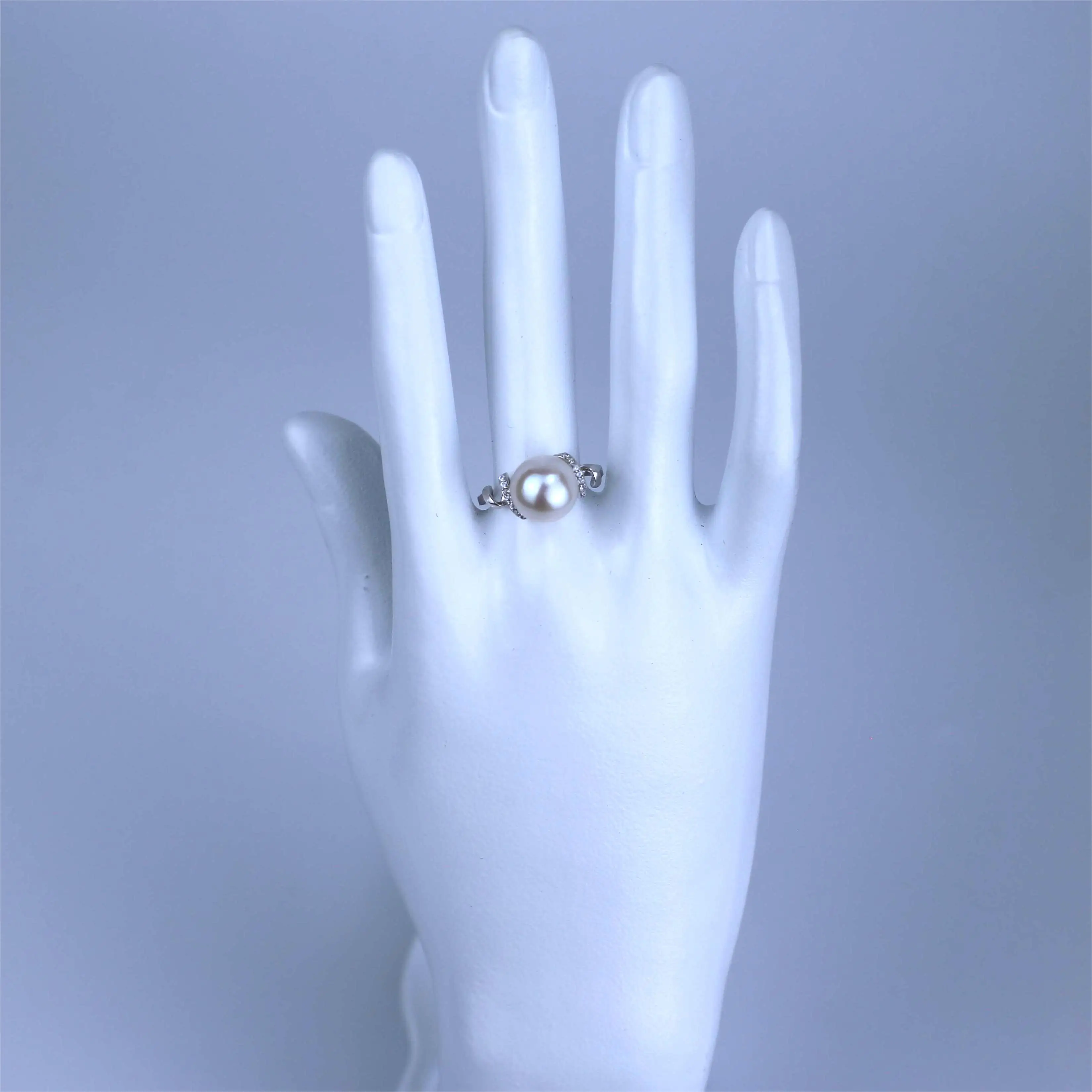 LUCK Latest Design Ladies Cubic Zirconia 925 Silver Jewelry Freshwater Pearl Ring Mounting Designs For Women