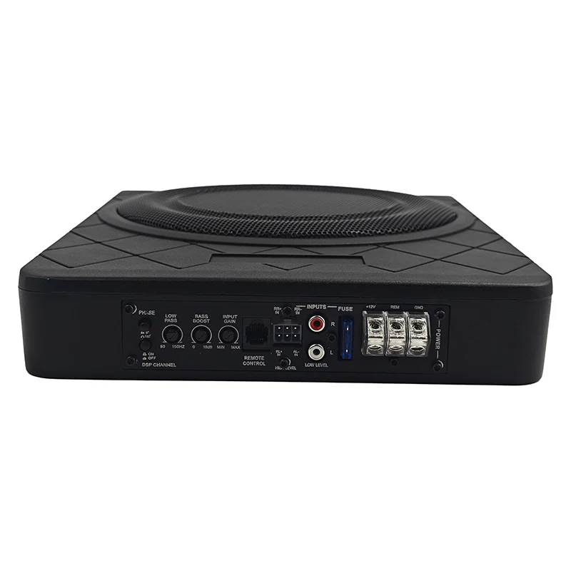 120W Single Coil 8/10 Inch Active Audio Amplifier Subwoofers for Cars 12V under seat subwoofer