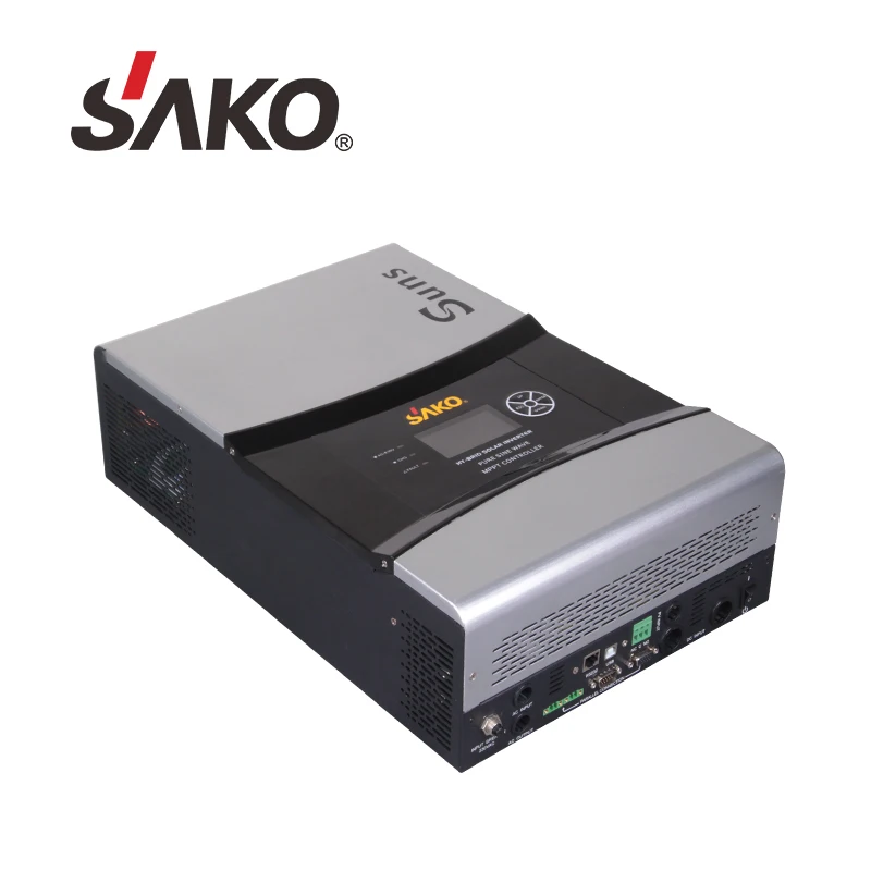 SAKO SUNSEE 60A MPPT Solar Inverter High Efficiency 24v 3KW Single Pure Sine Wave 5 Years DC/AC Inverters CE IEC 98% 230VAC 0.8