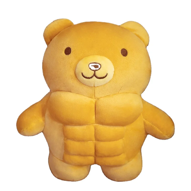 Cute Animals Bread Big Muscle Bear Doll Plush Toy  bread muscle bear pillow   Piggy  Pillow Lion Creative Custom Plush Toys