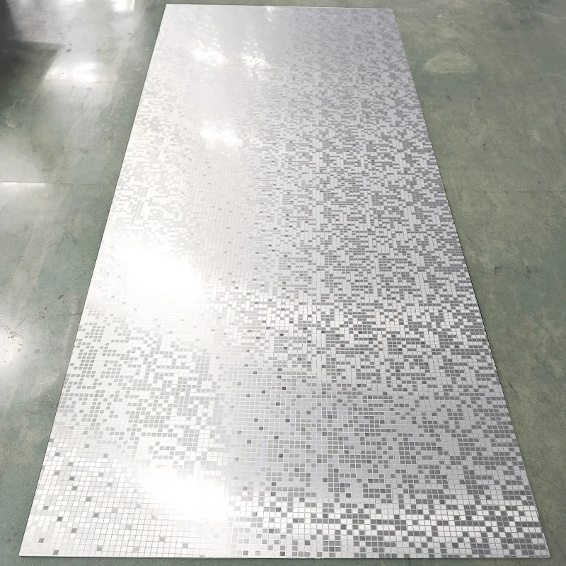 Waterproof Mirror Surface WPC Fiber Panel Bamboo Charcoal Mirror Surface Wall Panel For Beautiful Indoor Decoration