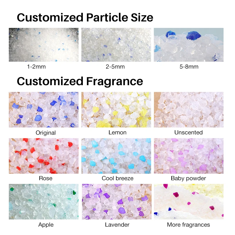 High quality Natural Silica Gel Ore Crystal Cat Litter Natural Silica Gel Ore PH Indicator Crystal Cat Litter 1.5kg
