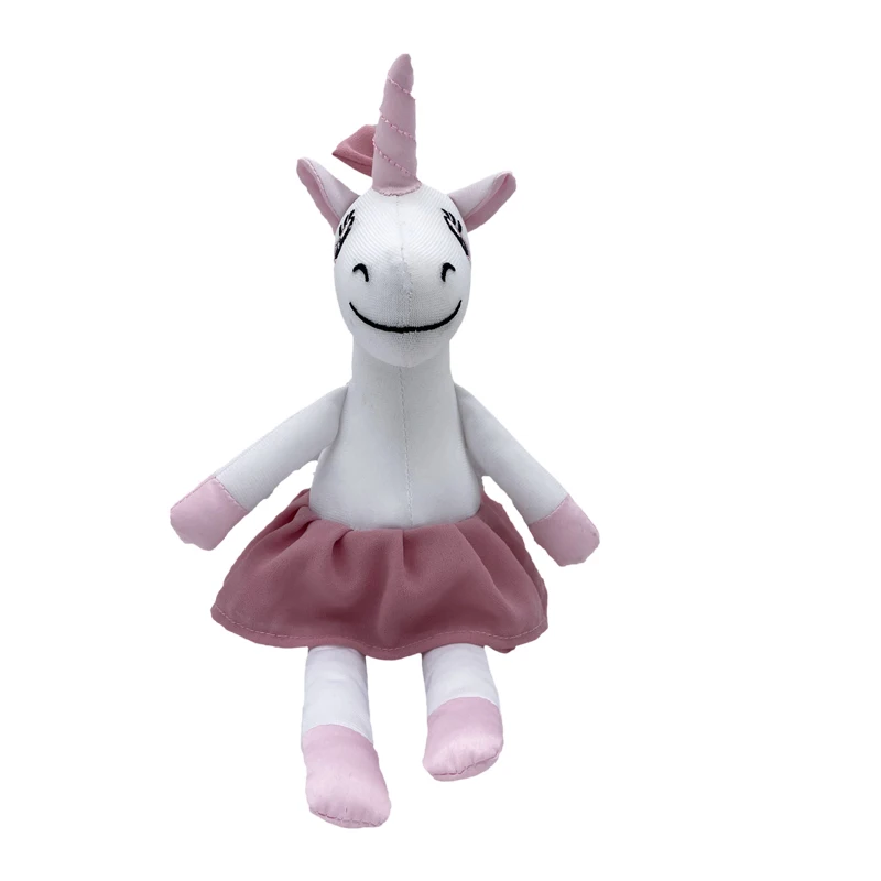 2023New arrival cute design customized sizes pink unicorn animal plush toy plush unicorn with dress