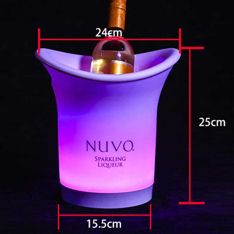 Custom Illuminated Ice Bucket Double wall PP LED Speaker Ice Bucket LED Wine Bucket Champagne Cooler
