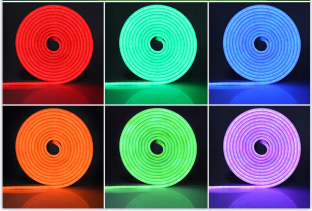 Factory Price RGB Glue Free Silicone Flexible Decoration Rope Lamp  ip65 12v  24watt LED Neon Light Strips