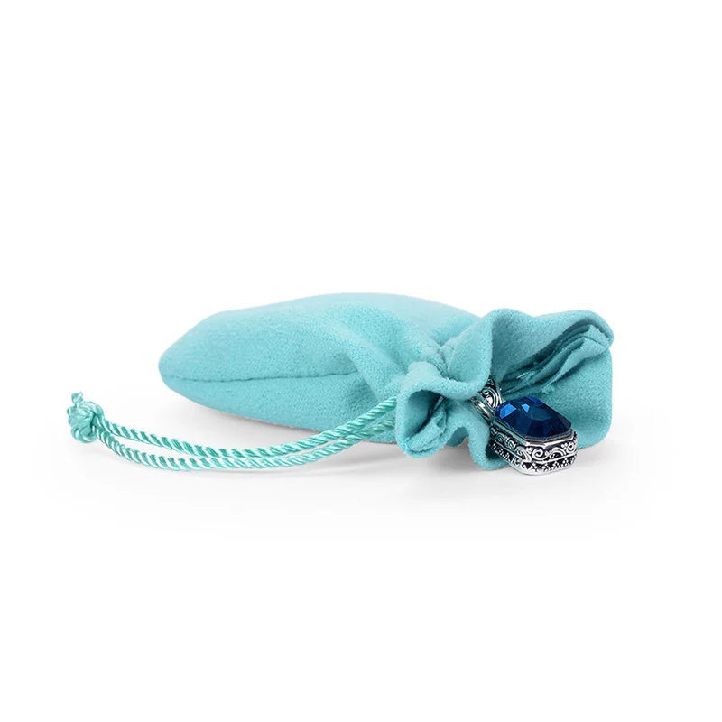 Wholesale stock earring custom packing bag velvet suede jewelry pouch