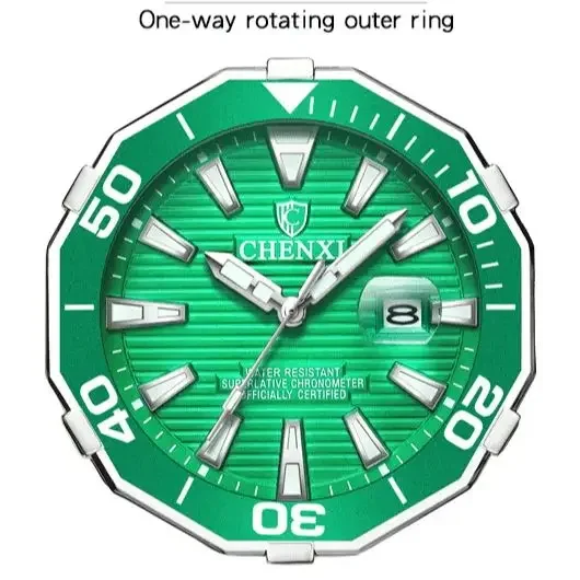 CHENXI Watch For Men 8205 High Quality Stainless Steel Waterproof Luminous Quartz Watches Calendar Wristwatches Mens Bracelet