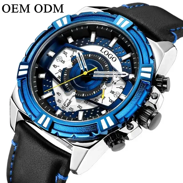 OEM ODM 2118 Watch High Quality Genuine Leather Sports Watches Men Wrist Waterproof Luminous Casual Wristwatches Male Montre