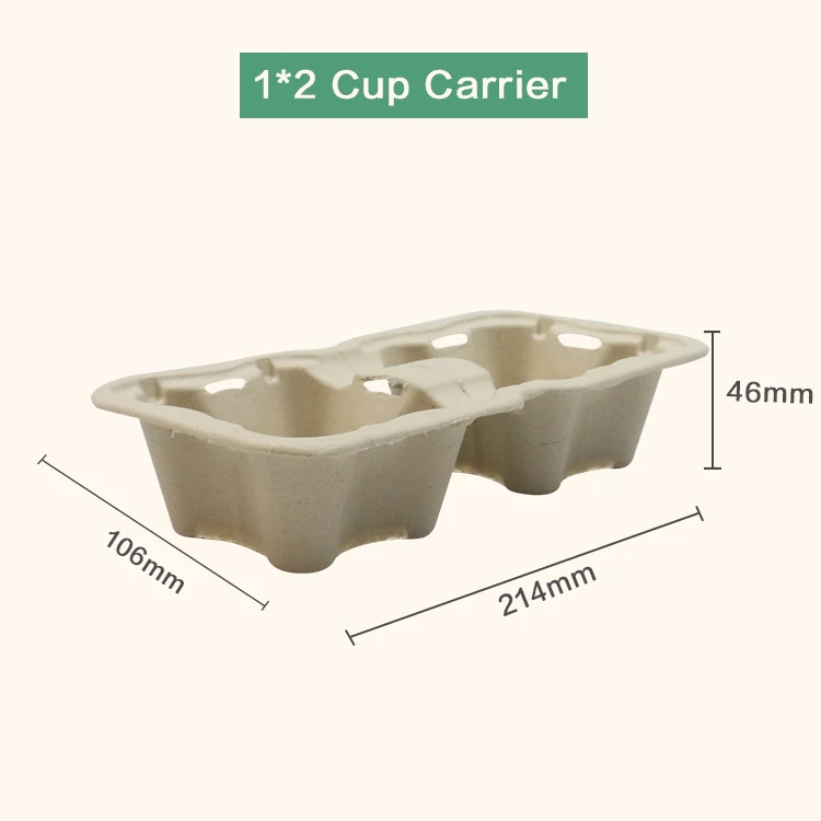 Biodegradable Takeaway Disposable Cooling Bamboo Paper Coffee Cup Holder
