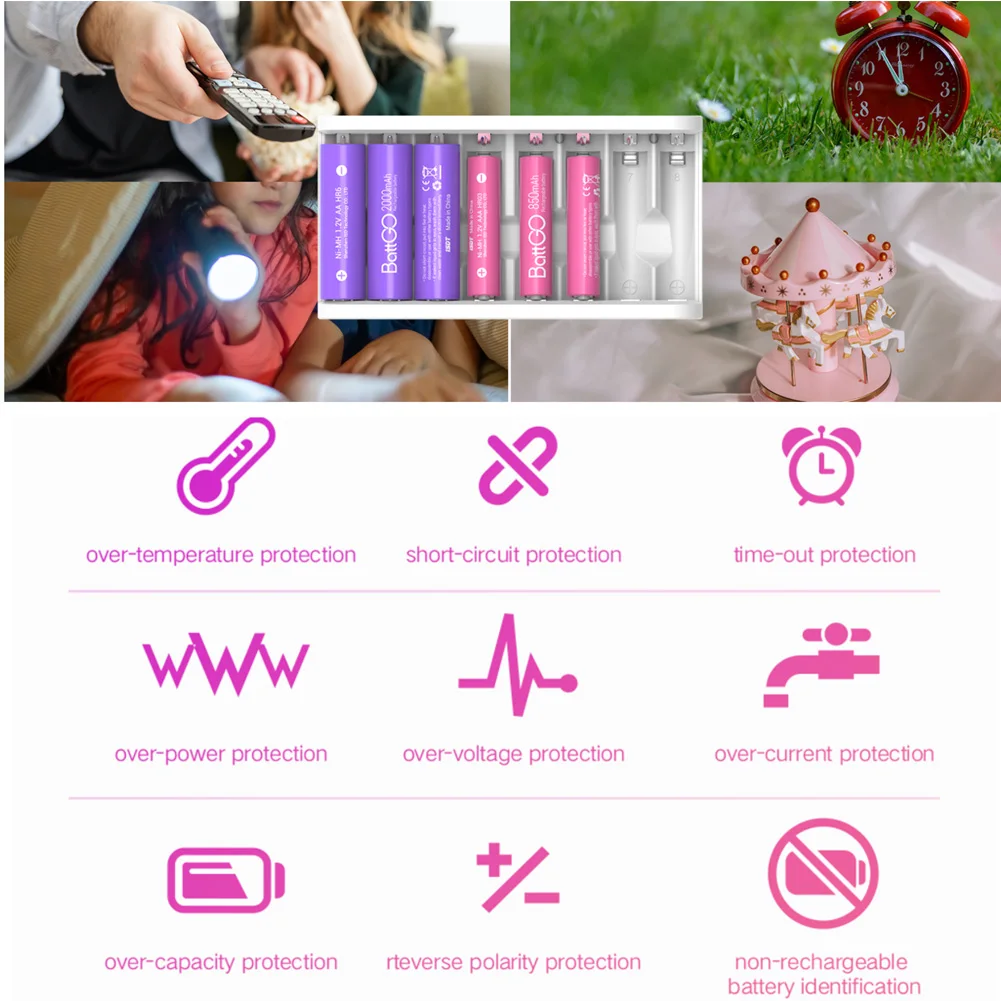 ISDT A8 Air AAA Battery Smart Charger 27W 8-Bay Household battery Charger Wireless Operation for AA 10500 12500