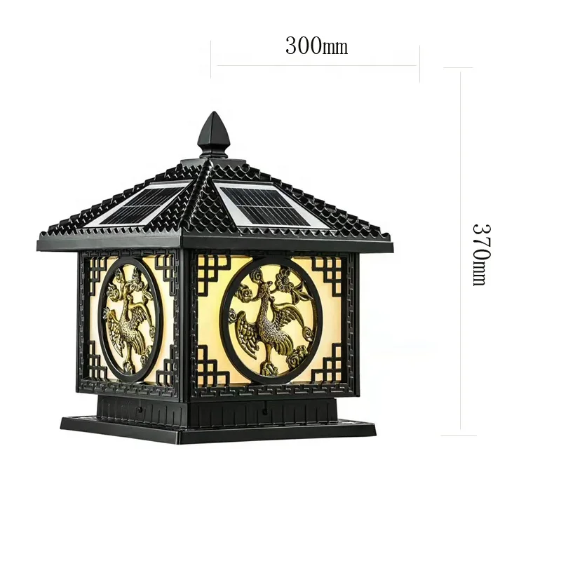 4w Solar energy lighting outdoor waterproof square door pillar lights