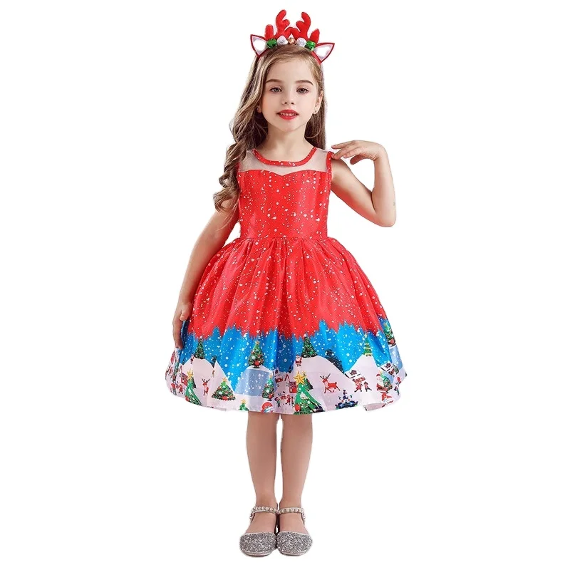 Hot Sale TV & Movie Costumes Girls Dress Christmas Princess Cosplay Costume Dresses Girl For Christmas Party